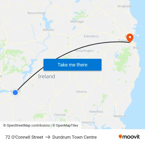72 O'Connell Street to Dundrum Town Centre map