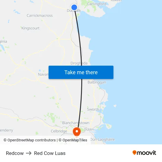 Redcow to Red Cow Luas map