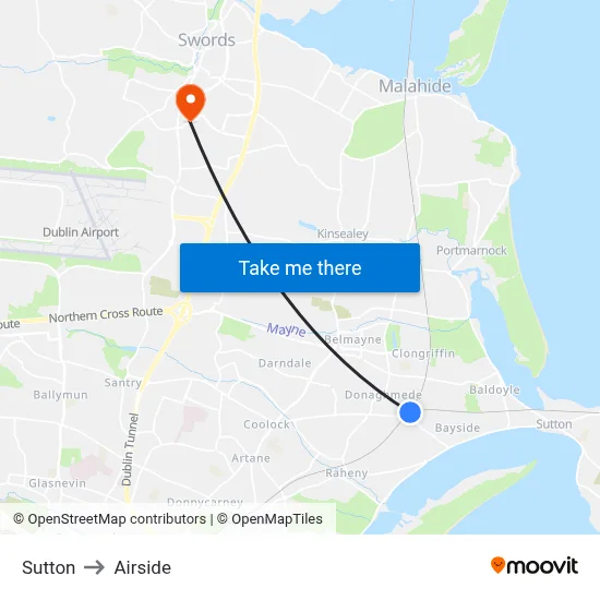 Sutton to Airside map