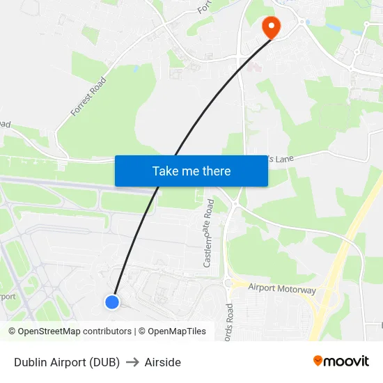 Dublin Airport (DUB) to Airside map