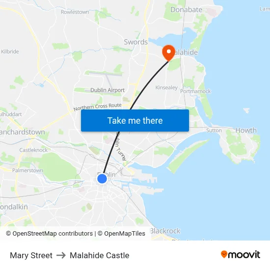 Mary Street to Malahide Castle map