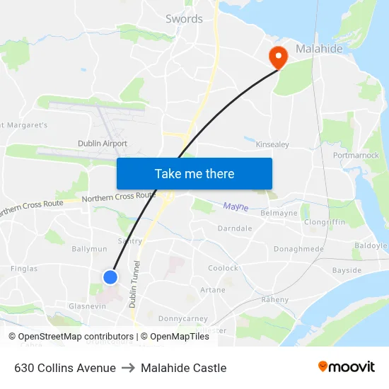 630 Collins Avenue to Malahide Castle map