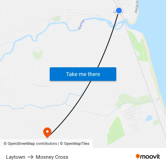 Laytown to Mosney Cross map