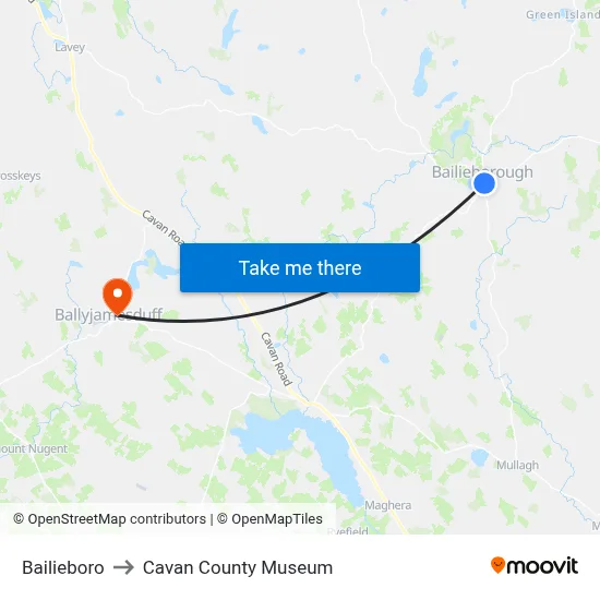 Bailieboro to Cavan County Museum map