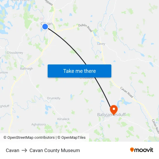 Cavan to Cavan County Museum map