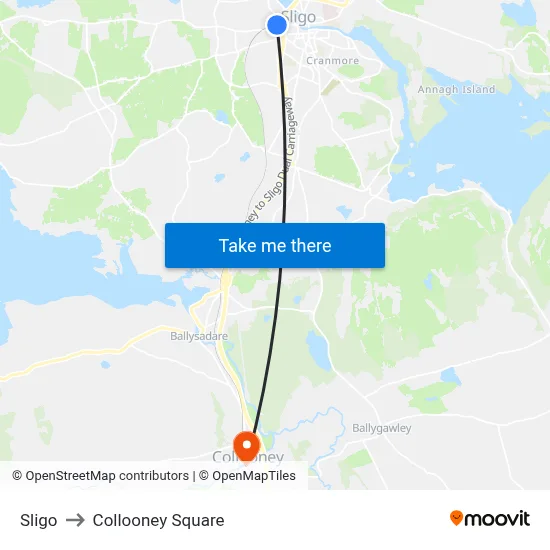 Sligo to Collooney Square map