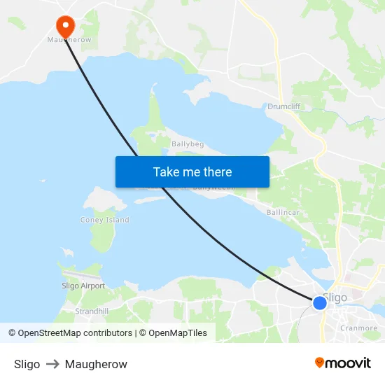 Sligo to Maugherow map