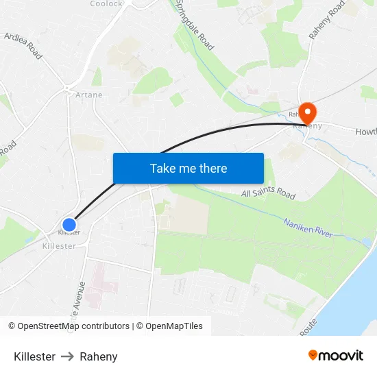 Killester to Raheny map