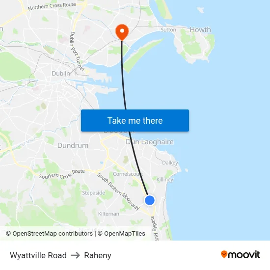 Wyattville Road to Raheny map