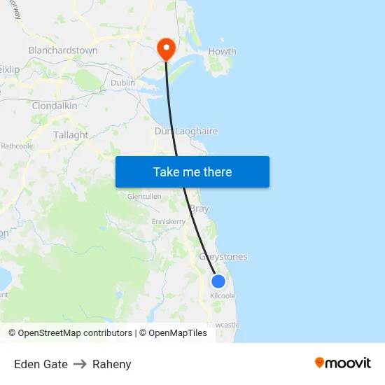 Eden Gate to Raheny map