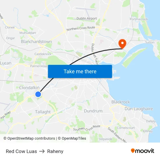 Red Cow Luas to Raheny map