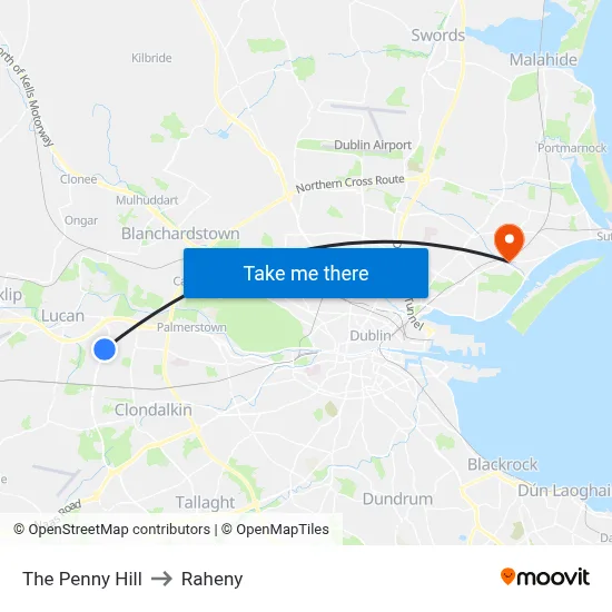 The Penny Hill to Raheny map