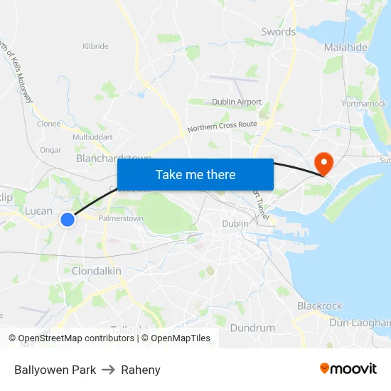 Ballyowen Park to Raheny map