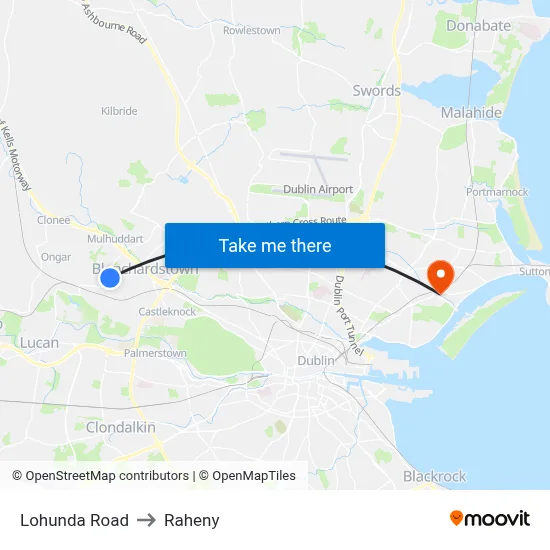Lohunda Road to Raheny map