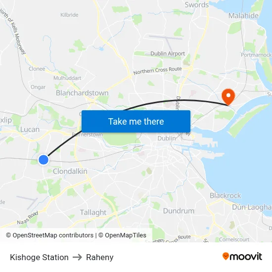 Kishoge Station to Raheny map