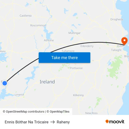 Ennis Bóthar Na Trócaire to Raheny map