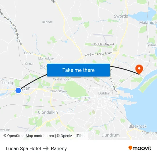 Lucan Spa Hotel to Raheny map