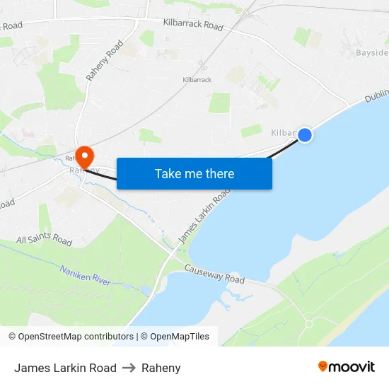 James Larkin Road to Raheny map