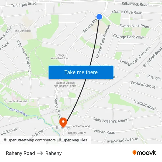 Raheny Road to Raheny map