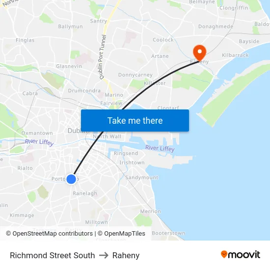 Richmond Street South to Raheny map