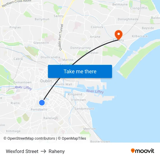 Wexford Street to Raheny map