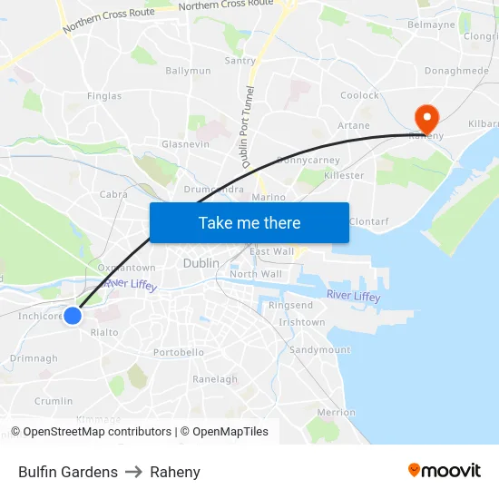 Bulfin Gardens to Raheny map