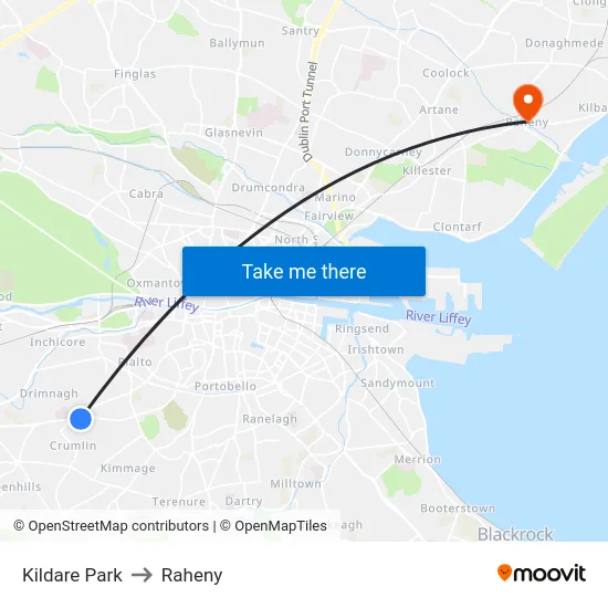 Kildare Park to Raheny map