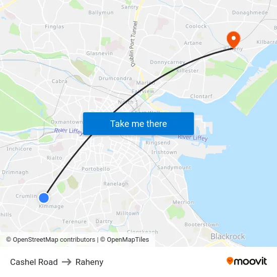 Cashel Road to Raheny map
