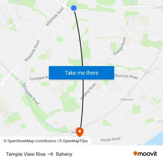 Temple View Rise to Raheny map