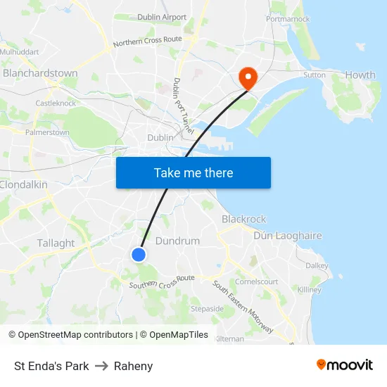 St Enda's Park to Raheny map