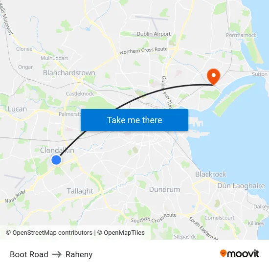 Boot Road to Raheny map
