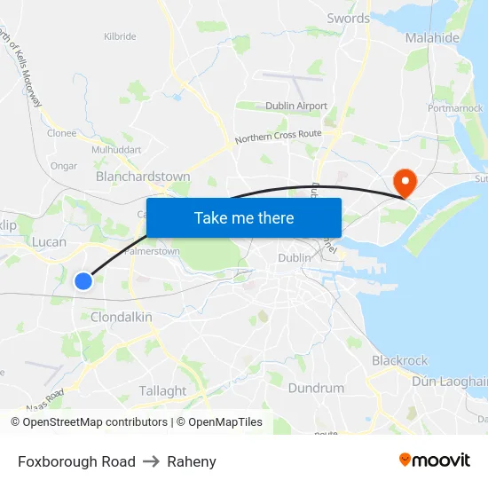 Foxborough Road to Raheny map