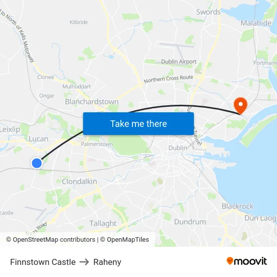 Finnstown Castle to Raheny map