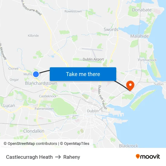 Castlecurragh Heath to Raheny map