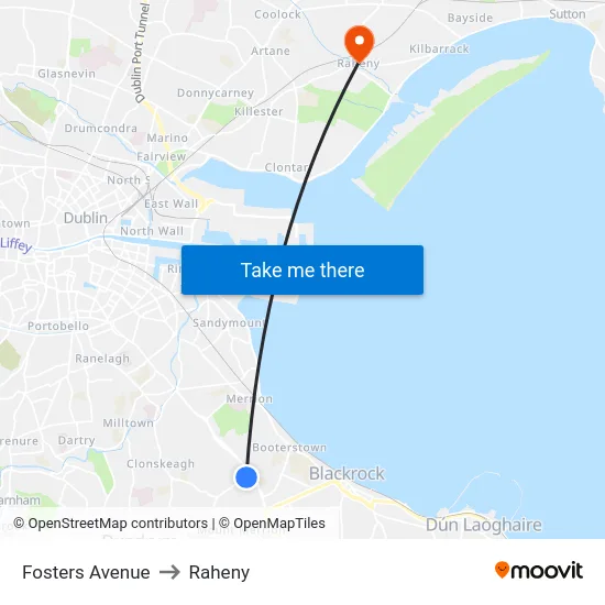 Fosters Avenue to Raheny map