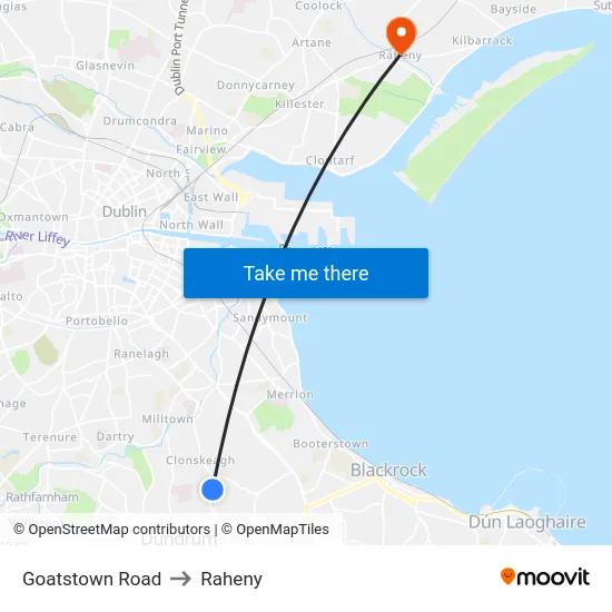 Goatstown Road to Raheny map