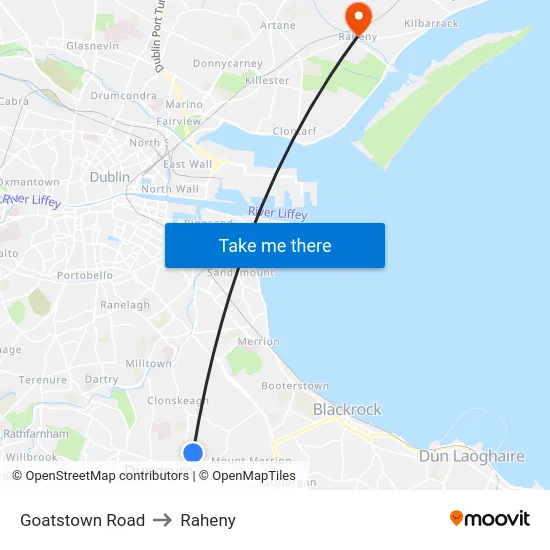 Goatstown Road to Raheny map