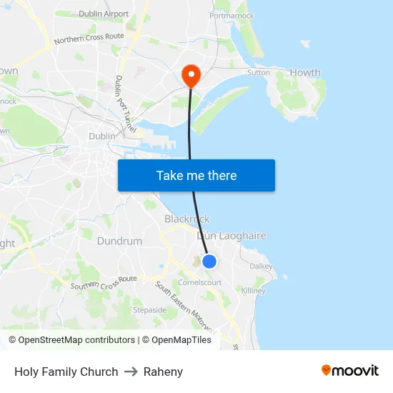 Holy Family Church to Raheny map