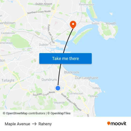 Maple Avenue to Raheny map