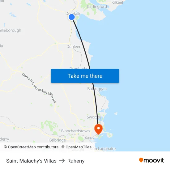 Saint Malachy's Villas to Raheny map