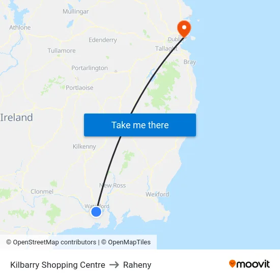 Kilbarry Shopping Centre to Raheny map