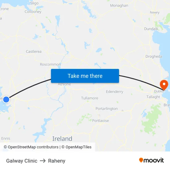 Galway Clinic to Raheny map