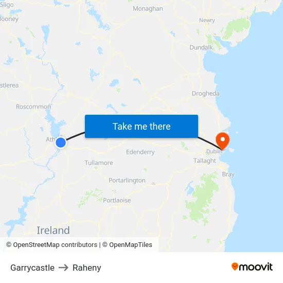 Garrycastle to Raheny map