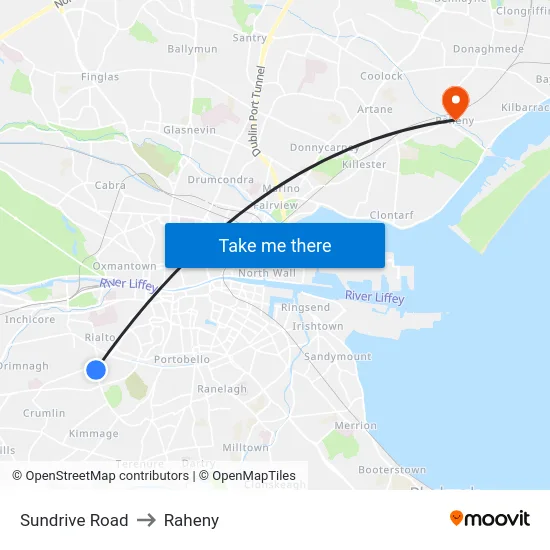 Sundrive Road to Raheny map