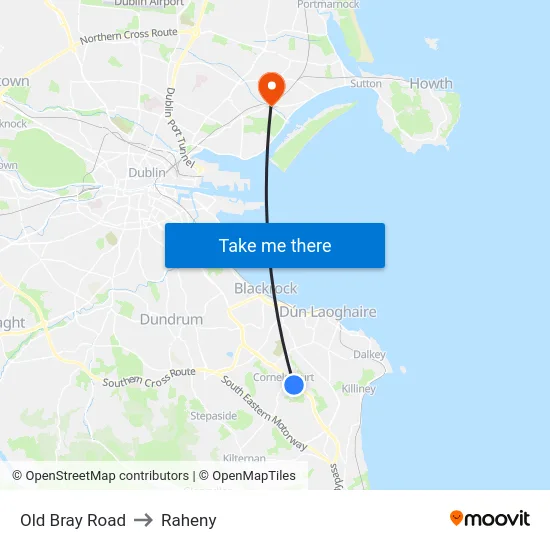 Old Bray Road to Raheny map