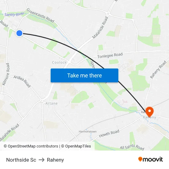 Northside Sc to Raheny map