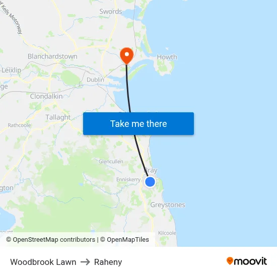 Woodbrook Lawn to Raheny map