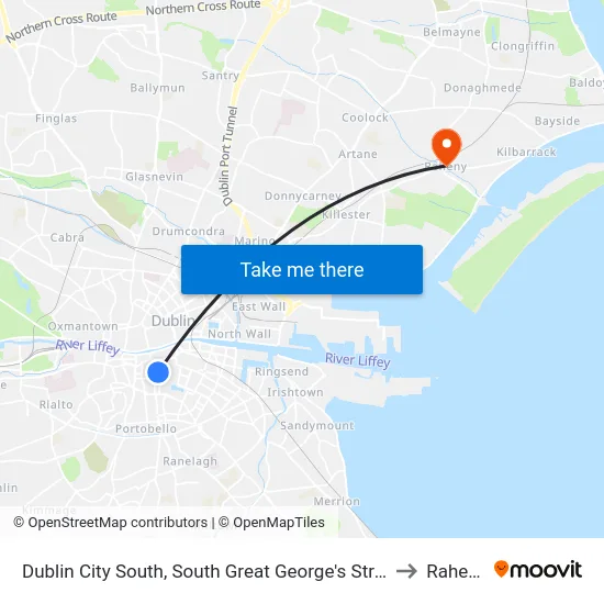 Dublin City South, South Great George's Street to Raheny map