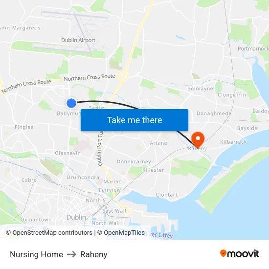 Nursing Home to Raheny map