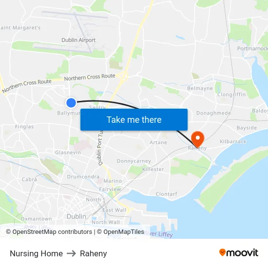 Nursing Home to Raheny map